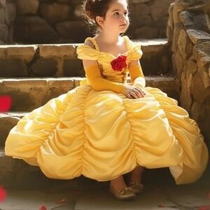 Trish Scully Charlotte Princess Costume Dress Girls 10 Yellow Beauty Beast